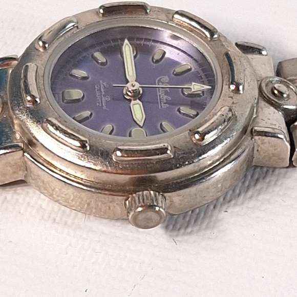 Dufonte Lucien Piccard Women's Watch Blue Silver Tone, New Battery - Picture 5 of 11